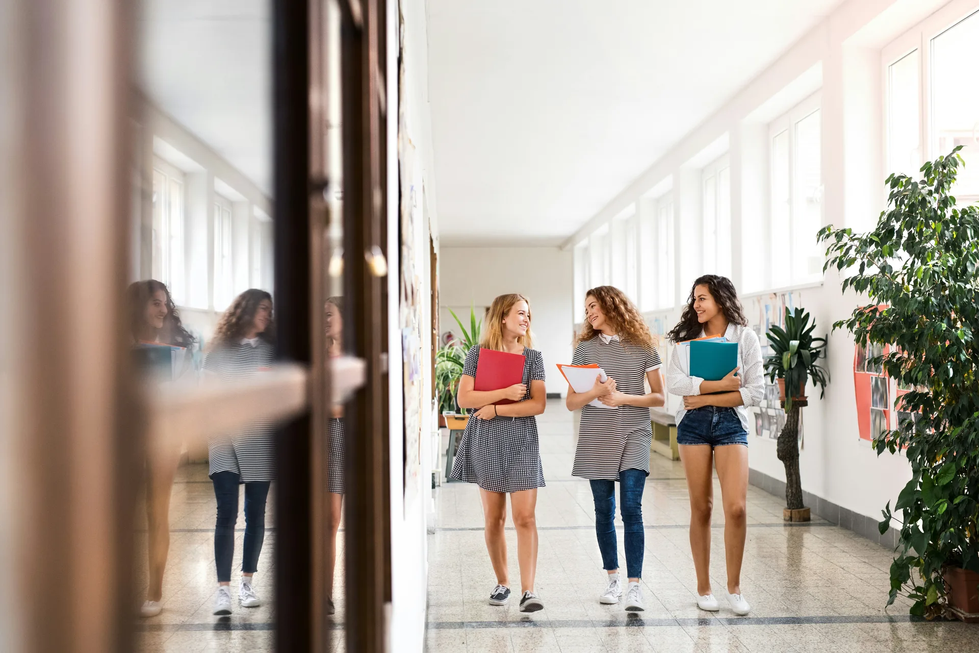 polished concrete hallway in a Gatineau school