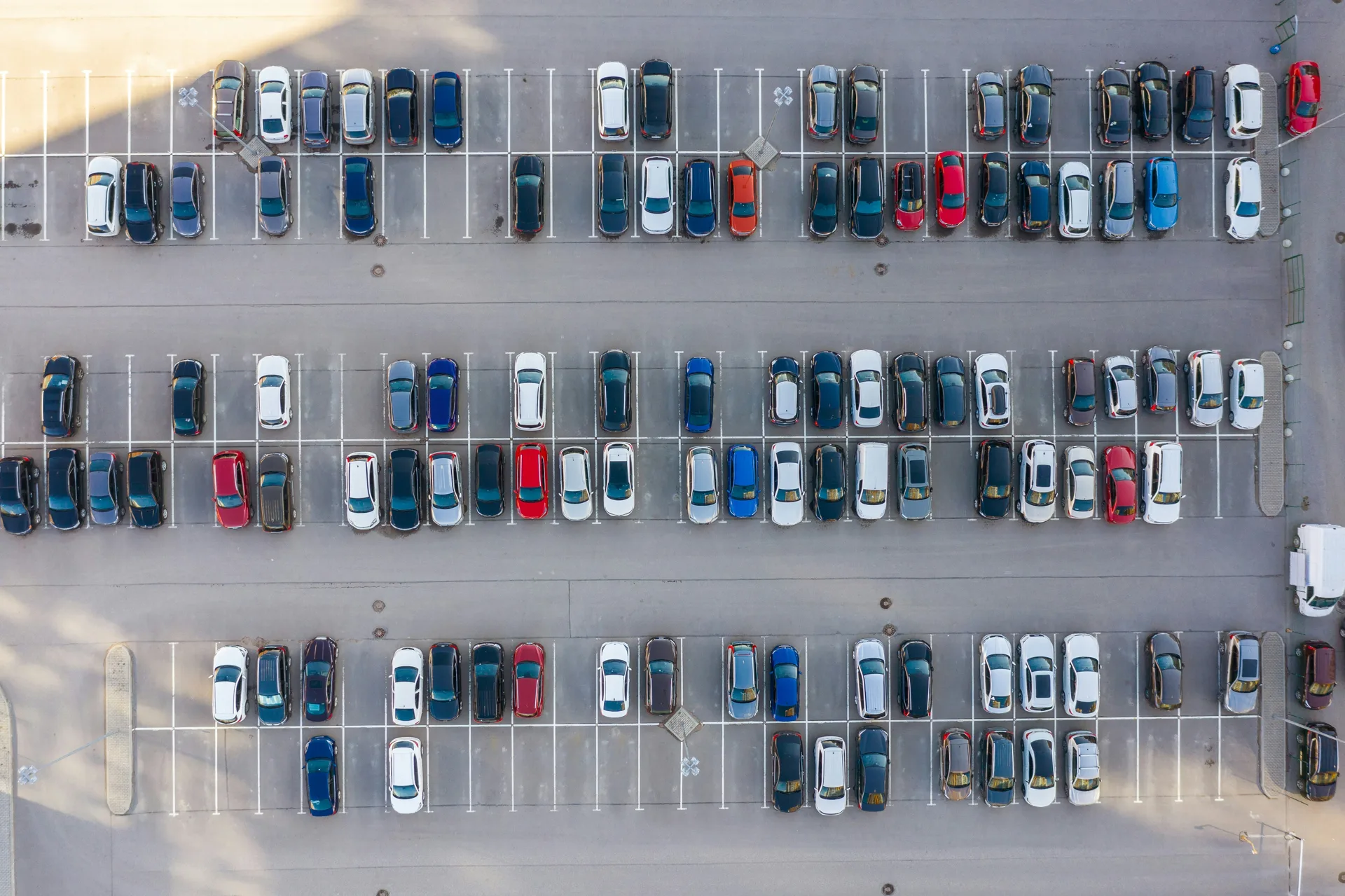 aerial view of a finished concrete parking lot in Gatineau