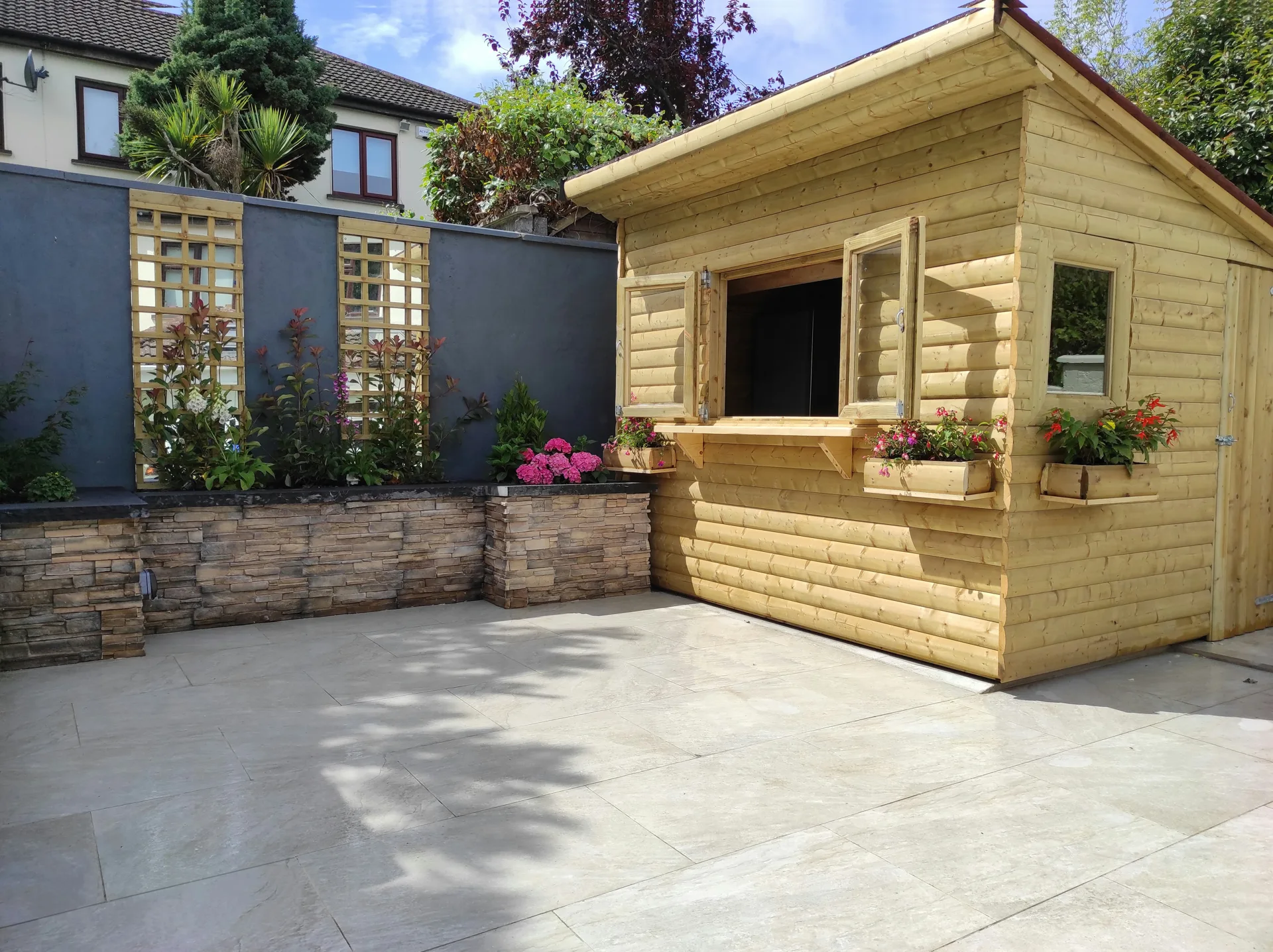 refreshed patio in a Gatineau garden after repair