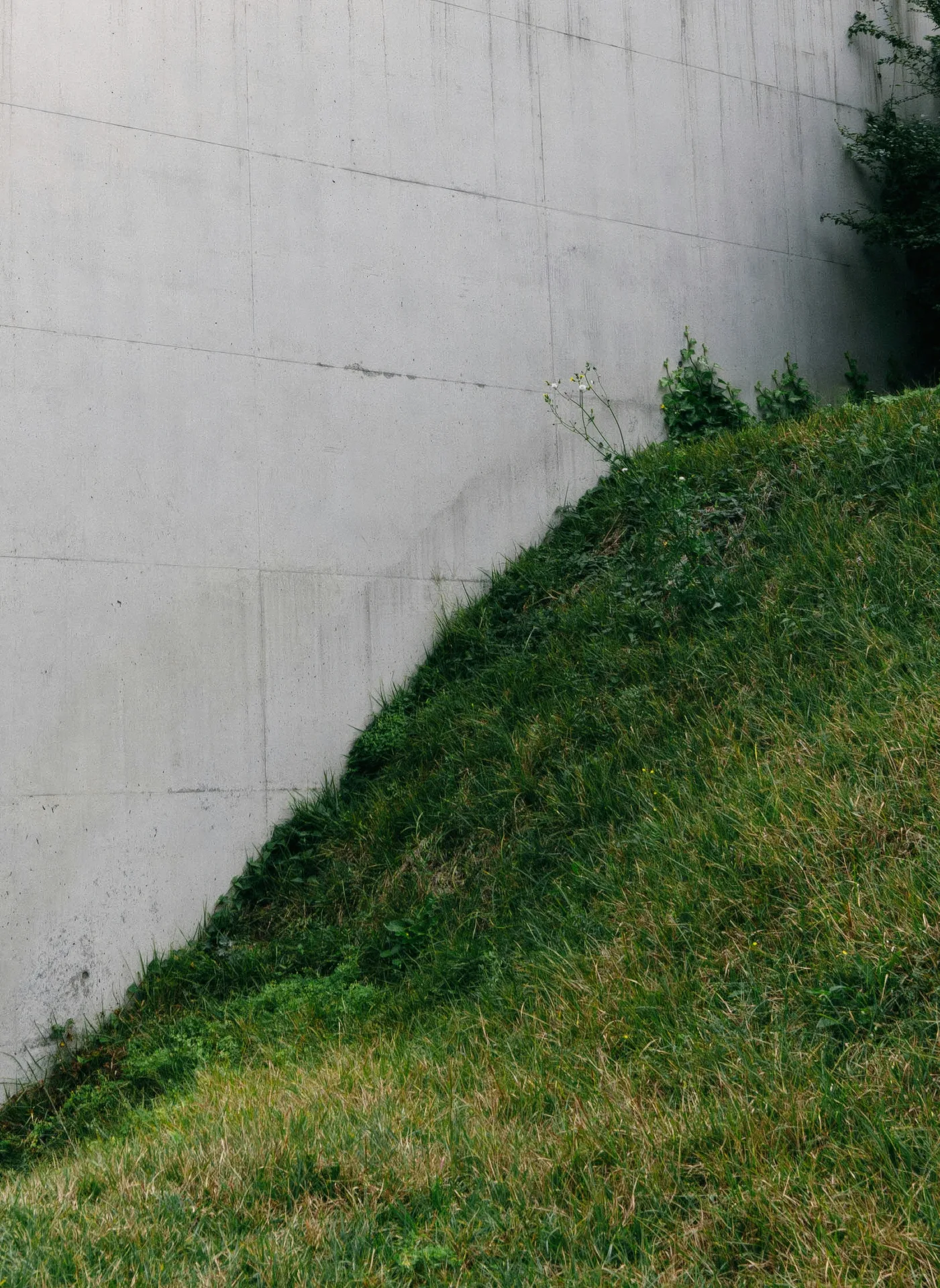 poured concrete retaining wall at a Gatineau home